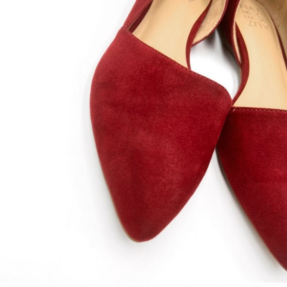 New Anastasia Red Suede Tamara Naturalizer D'orsay Loafer Flats Comfort - Picture 2 of 8